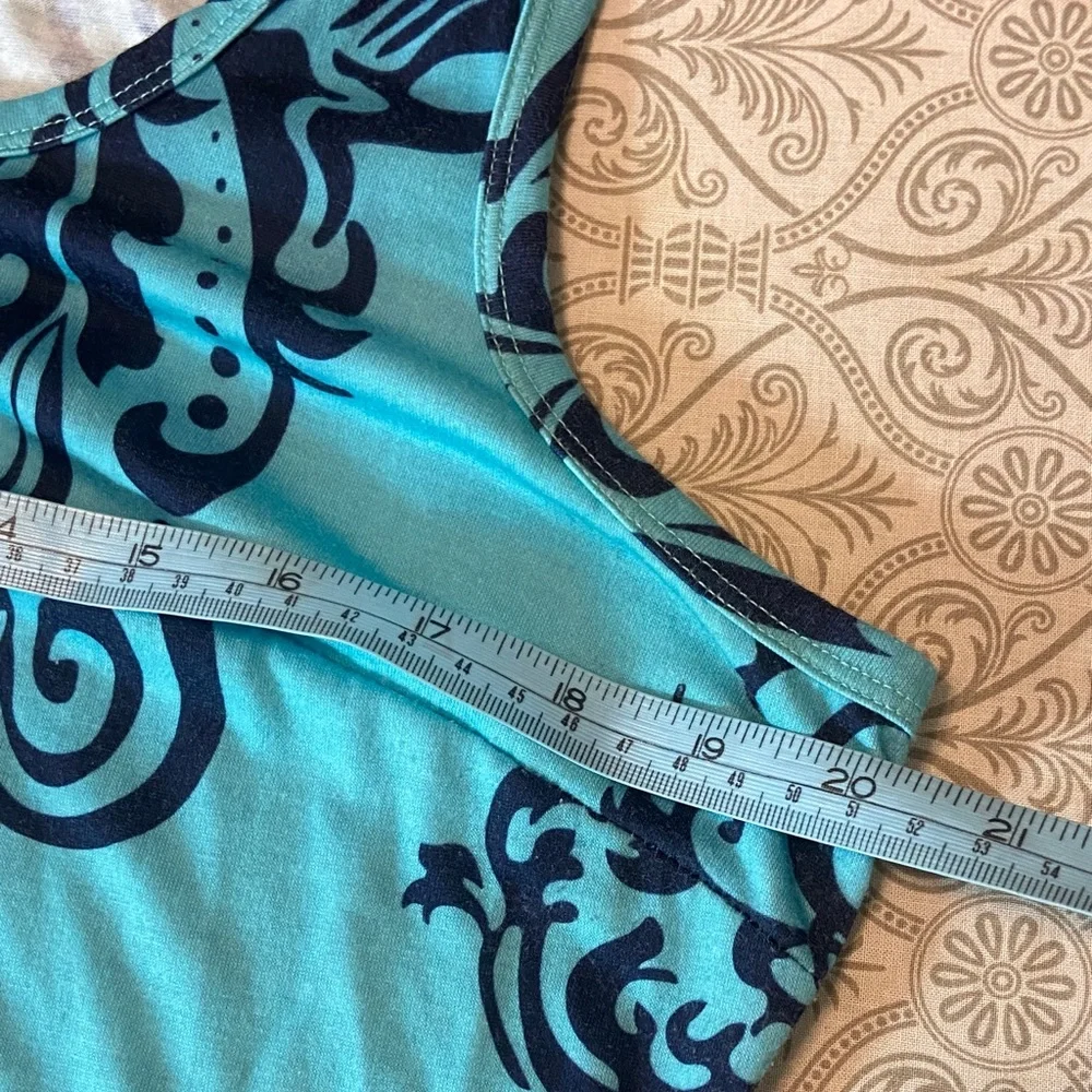 Fensace Blue Filigree Damask Skater Dress Tank Midi Sundress XL XLarge - Picture 2 of 12